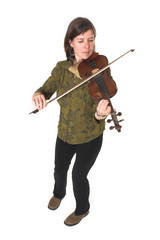 mid-age woman playing violon
