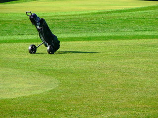 caddy on golf course