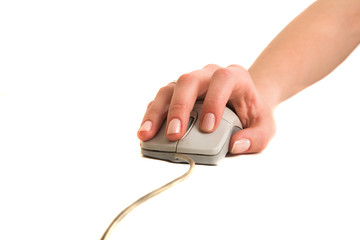 hand and mouse