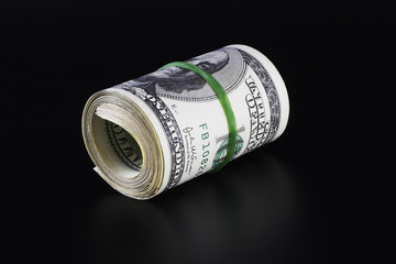 money roll (isolated on black)