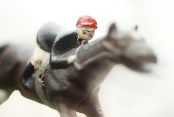 model of a horse and jockey