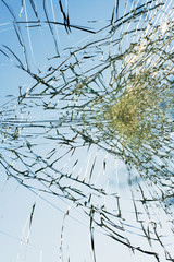 web of splits on the triplex windscreen