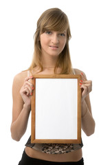 Fototapeta premium girl with frame