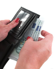 brieftasche mit geld
