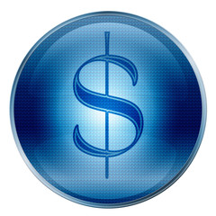 button dollar icon. (with clipping path)