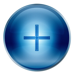 the button plus blue icon. (with clipping path)