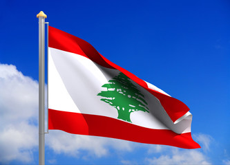 lebanon flag (include clipping path)