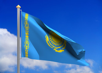 kazakhstan flag (include clipping path)