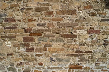 Foto op Plexiglas Steen textuur van oude stenen muur in fort van xiv centu