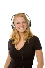 woman with headset