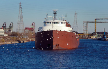 in-coming coal ship