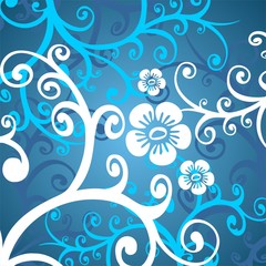 Fototapeta na wymiar biało-niebieskie kwiaty