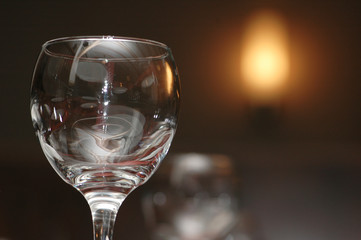 glass and blurred light at the background
