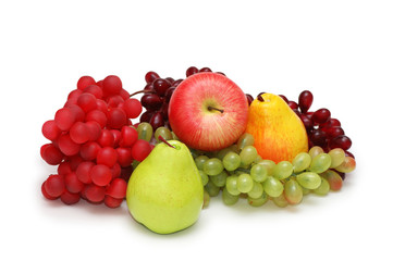 various fruits isolated on the white background
