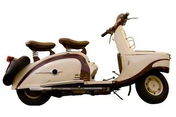 Deurstickers Scooter vintage motor scooter