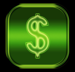 button dollar. (with clipping path)