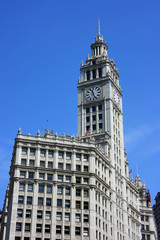 Fototapeta na wymiar wrigley building clock tower