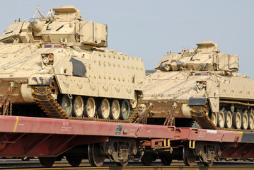 Naklejka premium military tank shipment