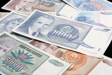 yugoslavian banknotes - obrazy, fototapety, plakaty