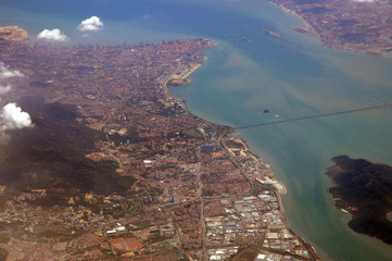 malaysia, penang: aerial view