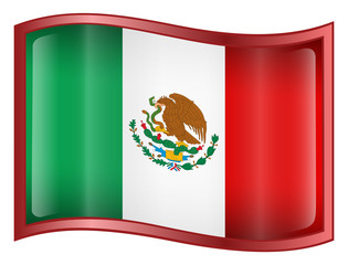 mexico flag icon. (with clipping path)