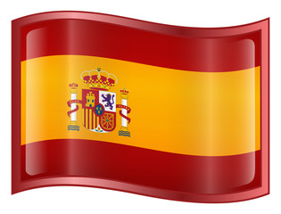 spain flag icon. (with clipping path)