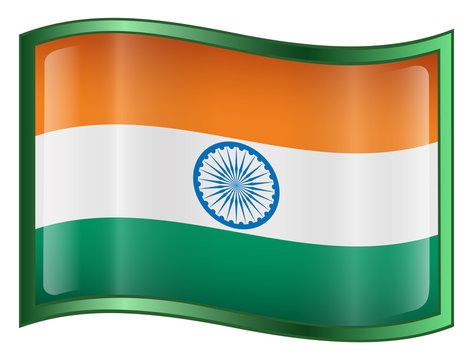 india flag icon. (with clipping path)