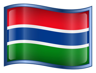 gambia flag icon. (with clipping path)