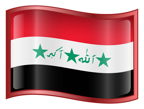 iraq flag icon. (with clipping path)