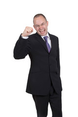 cheering businessman
