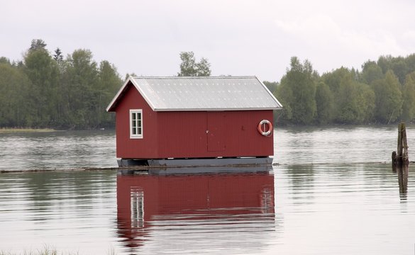red house on the river