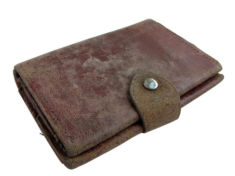 1234 - vieux portefeuille cuir (d&eacute;tourage inclus)