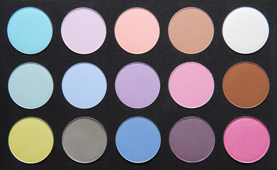 palette of dry pastel color shadows.