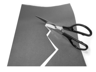 scissors cutting a paper