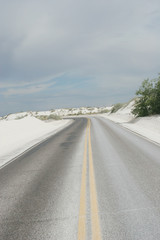 road through the sand dunes