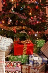 family presents round the tree