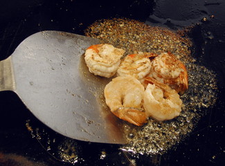teppanyaki prawns grillen