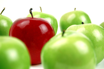 red among green