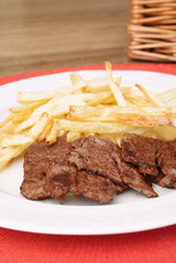 steak and chips