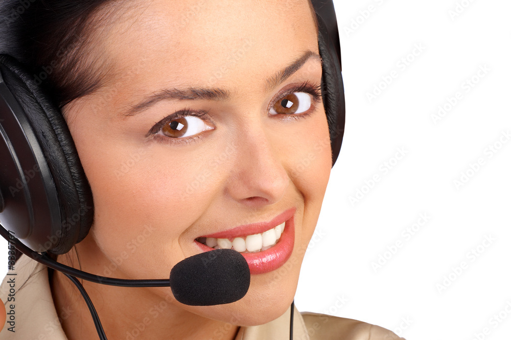 Wall mural call center operator