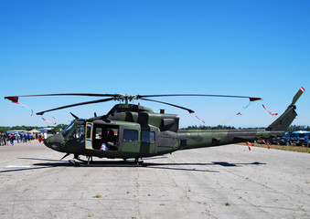 Fototapeta na wymiar military helicopter on the ground