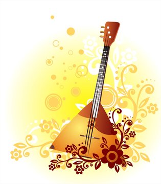 balalaika musical instrument floral background clip art preview