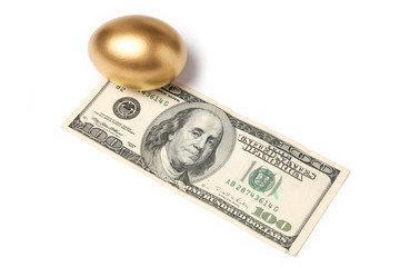 golden egg and dollars