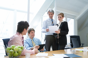 colleagues showing concepts
