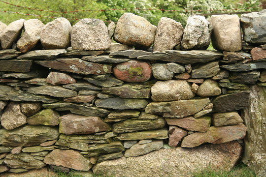 old dry stone wall
