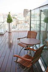 table and two easy chairs