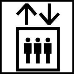 pictogramme ascenseur (détourage inclus) - obrazy, fototapety, plakaty