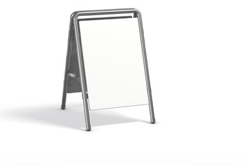 Sandwich Board isolated on White Background. Clipping path. 3D illustration