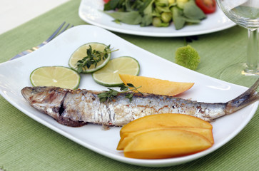 fish on a plate