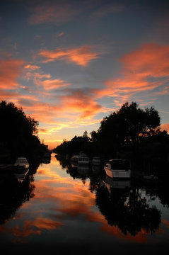 water canal sunset